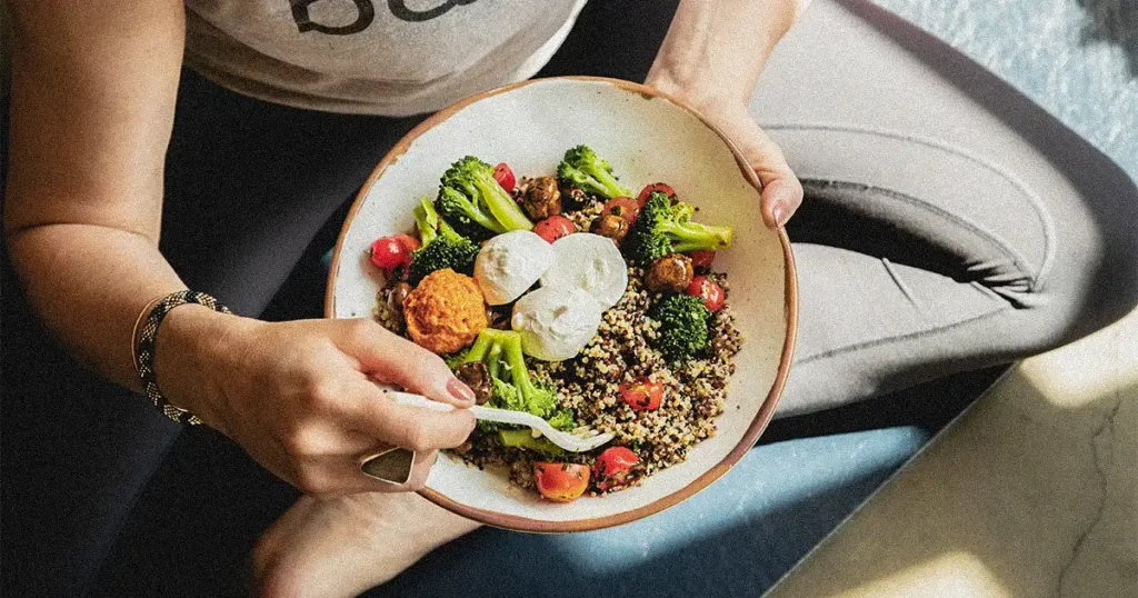 woman having a nutritious meal. 